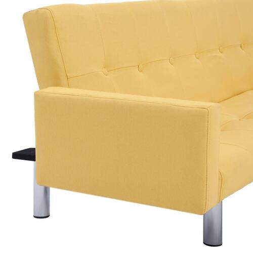 Sovesofa med armlæn gul polyester