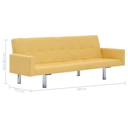 Sovesofa med armlæn gul polyester