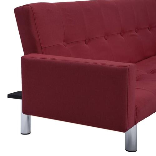 Sovesofa med armlæn vinrød polyester