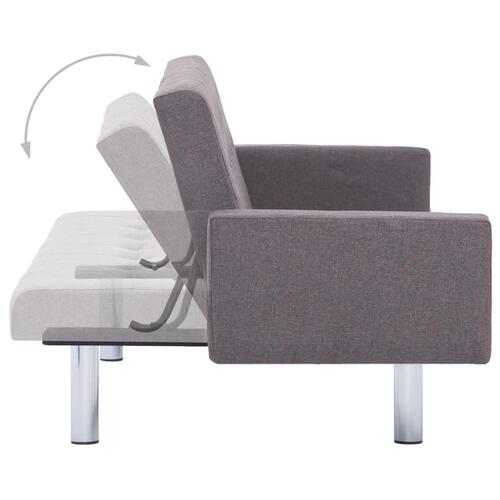 Sovesofa med armlæn gråbrun polyester