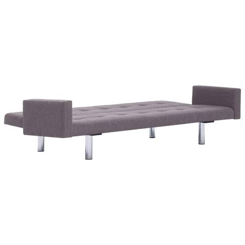 Sovesofa med armlæn gråbrun polyester