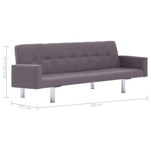 Sovesofa med armlæn gråbrun polyester