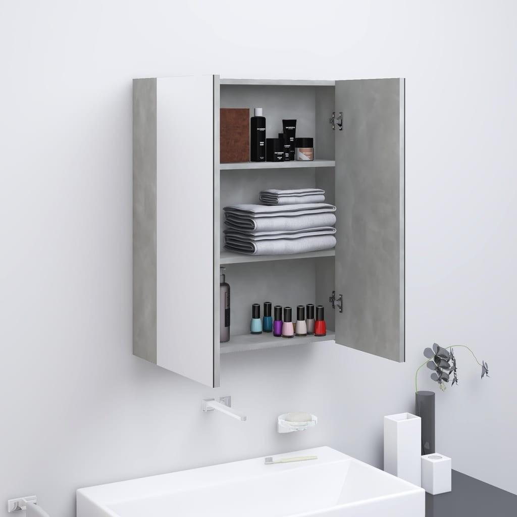 Billede af Badeværelsesskab med spejl 60x15x75 cm MDF betongrå