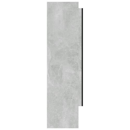 Badeværelsesskab med spejl 80x15x60 cm MDF betongrå