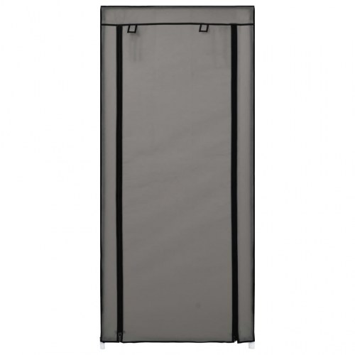 Skoskab med overtræk 58 x 28 x 106 cm stof grå