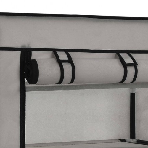 Skoskab med overtræk 58 x 28 x 106 cm stof grå