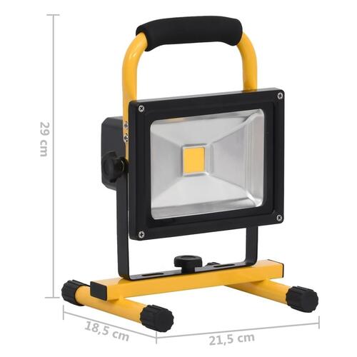 Genopladelig LED-projektør med håndtag 30 W varm hvid