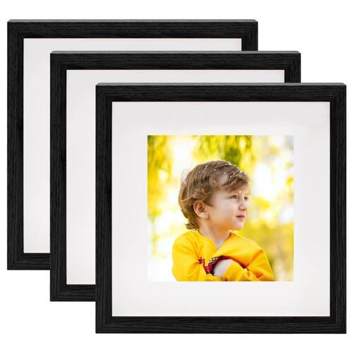 3D-billedrammer 3 stk. 23x23 cm til 13x13 cm billede sort