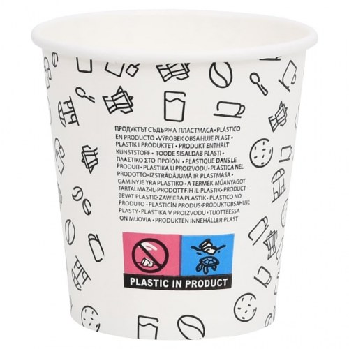 Papkrus 200 ml 1000 stk. hvid og sort
