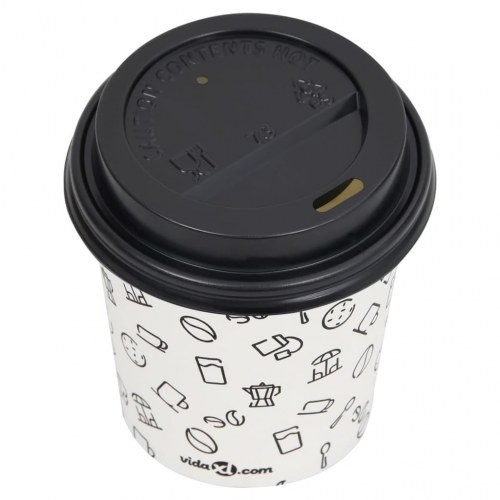 Papkrus med låg 200 ml 1000 stk. hvid og sort