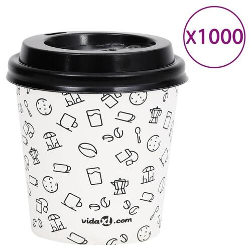 Papkrus med låg 120 ml 1000 stk. hvid og sort
