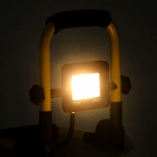 LED-projektør med håndtag 10 W - arbejdslampe, 700 lm, varm hvid