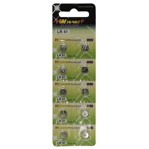 Alkaline knap-cellbatteri LR41 (10 stk)
