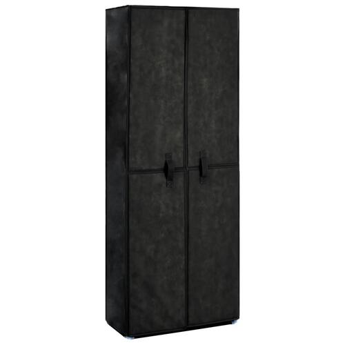 Skoskab 60 x 30 x 166 cm stof sort