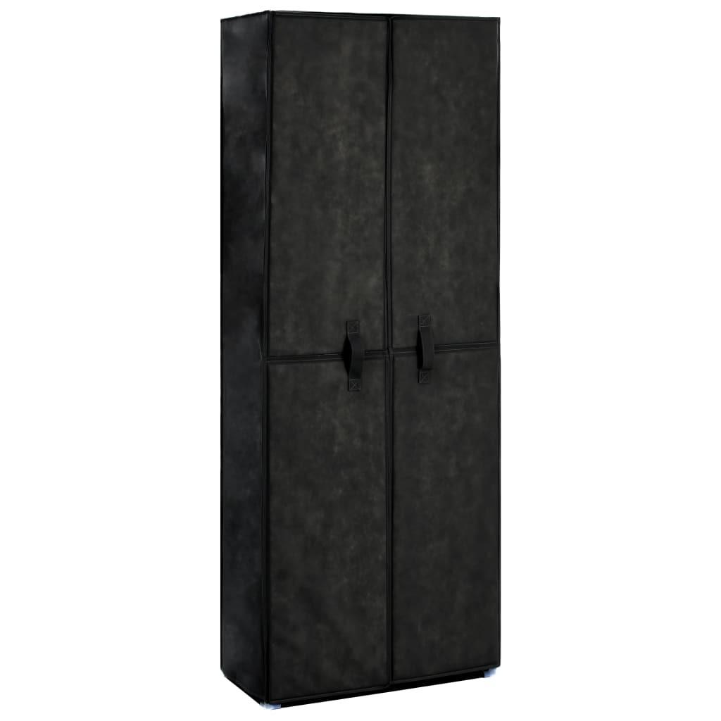 Skoskab 60 x 30 x 166 cm stof sort