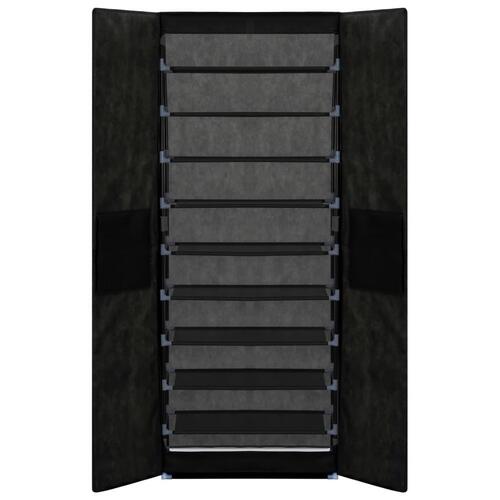 Skoskab 60 x 30 x 166 cm stof sort