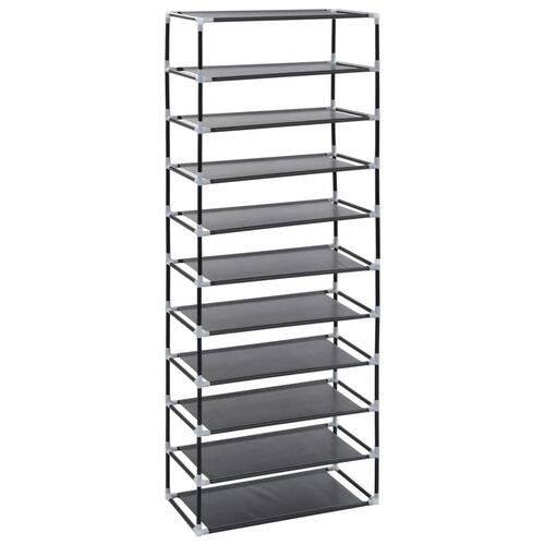 Skoskab 60 x 30 x 166 cm stof sort