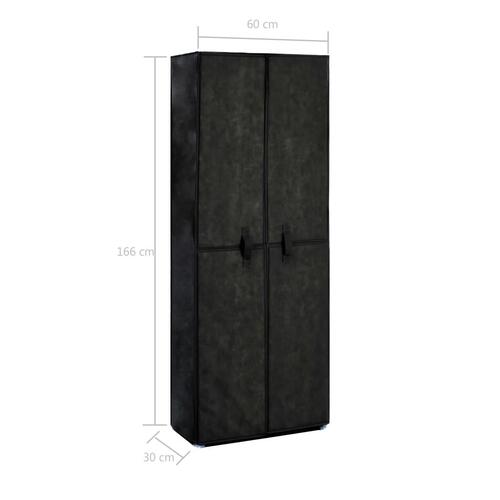 Skoskab 60 x 30 x 166 cm stof sort