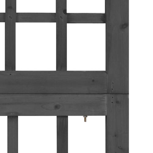 6-panels rumdeler/espalier 242,5x180 cm massivt grantræ sort