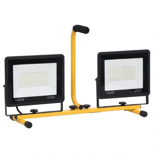 LED-projektør med håndtag 2x100 W kold hvid