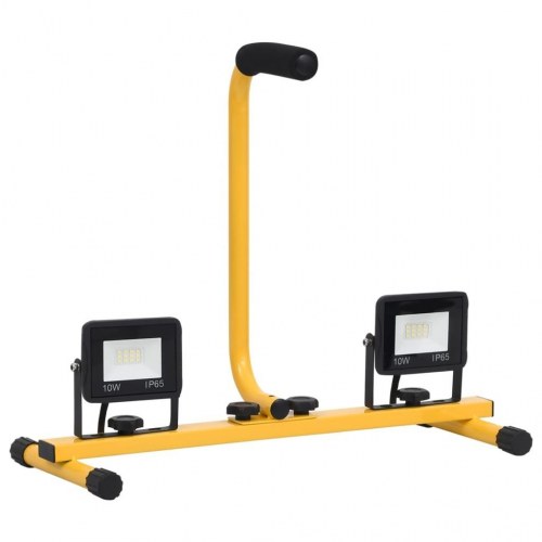 LED-projektør med håndtag 2x10 W varmt hvidt lys