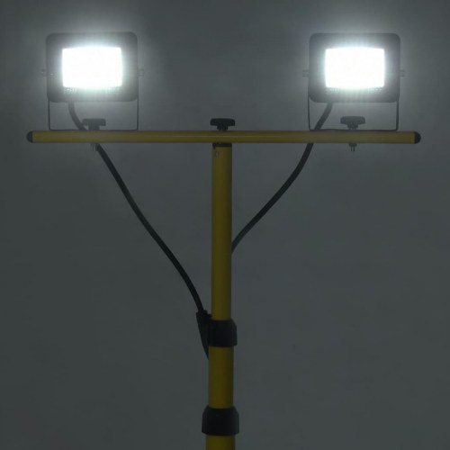 LED-projektør med stativ - 2×10 W kold hvid, justerbar arbejdslampe