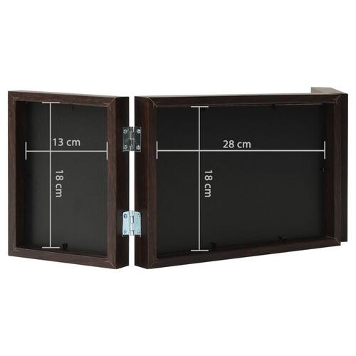 Folderamme til 3 billeder 28x18 cm + 2x(13x18 cm) Mørkebrun