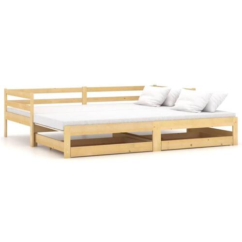 Daybed med udtræk 2x(90x200) cm massivt fyrretræ