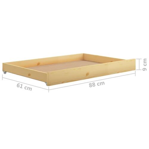 Daybed med udtræk 2x(90x200) cm massivt fyrretræ