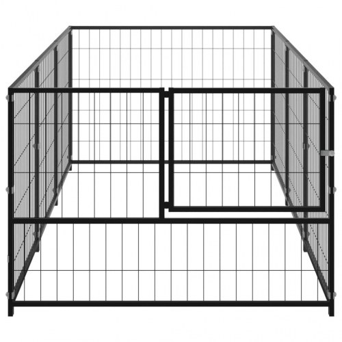 Hundeløbegård 3 m² i stål - sort, 300 × 100 × 70 cm