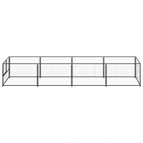 Hundeløbegård 4 m² i stål - sort, 400 × 100 × 70 cm