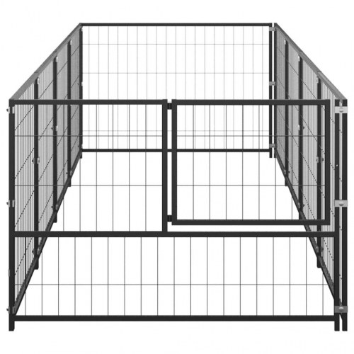 Hundeløbegård 4 m² i stål - sort, 400 × 100 × 70 cm