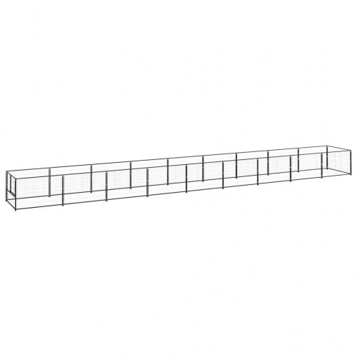 Hundeløbegård 9 m² i stål - sort, 900 × 100 × 70 cm