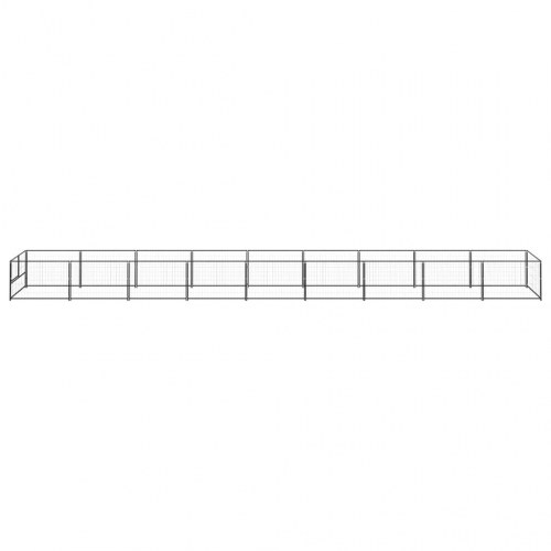Hundeløbegård 9 m² i stål - sort, 900 × 100 × 70 cm