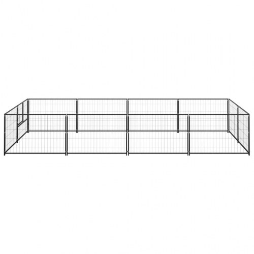 Hundeløbegård i stål 8 m² - sort, 400 × 200 × 70 cm