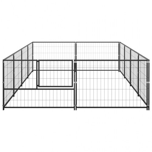 Hundeløbegård i stål 8 m² - sort, 400 × 200 × 70 cm