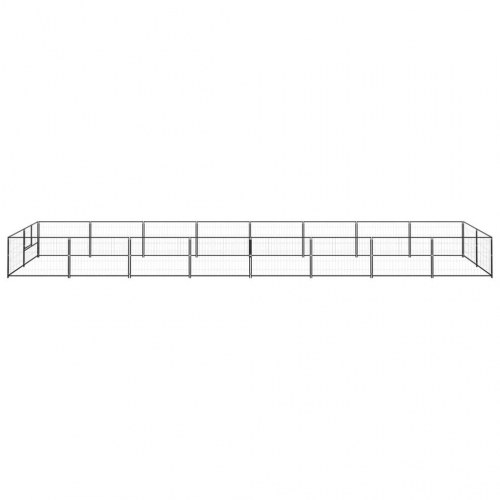 Hundeløbegård 16 m² i stål - sort, 800 × 200 × 70 cm