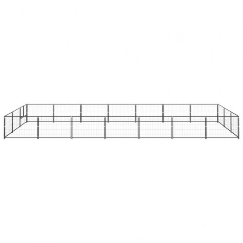 Hundeløbegård 21 m² i stål - sort, 700 × 300 × 70 cm