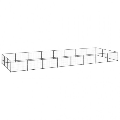 Hundeløbegård 24 m² i stål - sort, 800 × 300 × 70 cm