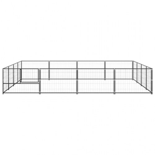 Hundeløbegård 16 m² i stål - sort 400 × 400 × 70 cm