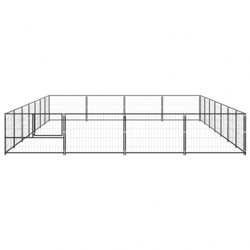 Hundeløbegård 28 m² i stål - sort, 700 × 400 × 70 cm