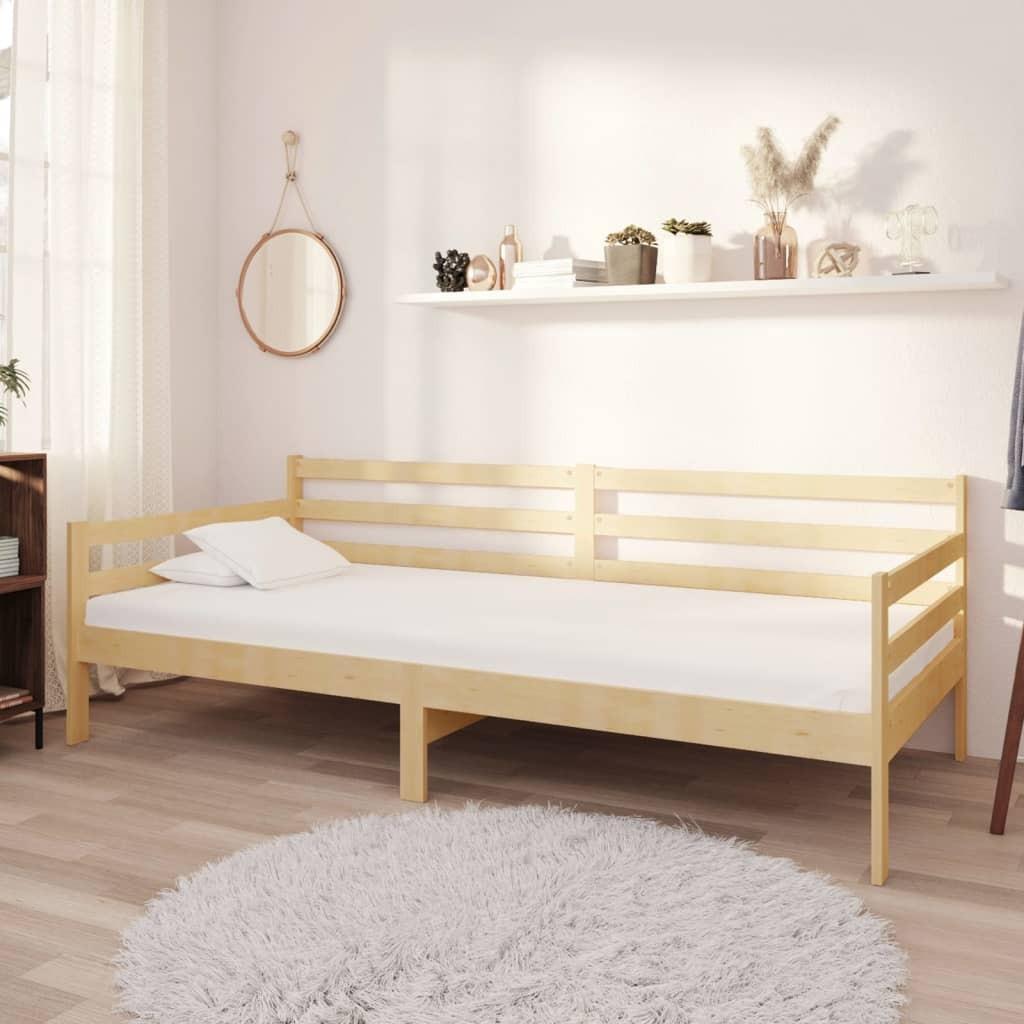 Daybed med madras 90x200 cm massivt fyrretræ billede