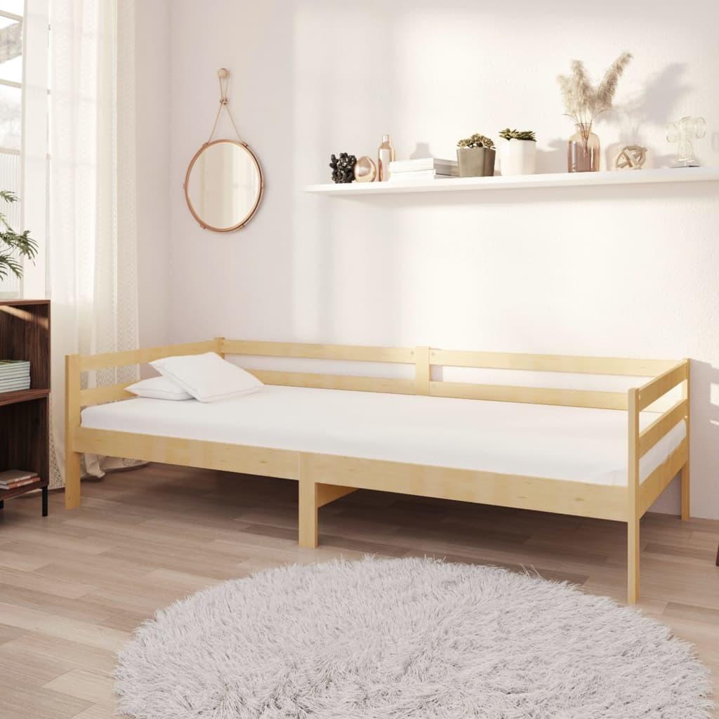 Daybed Med Madras 90X200 Cm Massivt Fyrretræ - Brun