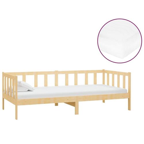 Daybed med madras 90x200 cm massivt fyrretræ