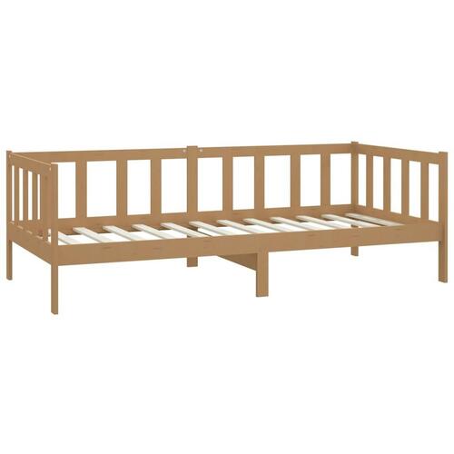 Daybed med madras 90x200 cm massivt fyrretræ gyldenbrun