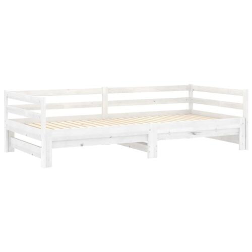 Daybed med udtræk 2x(90x200) cm massivt fyrretræ hvid