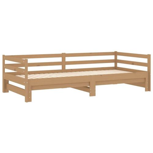 Daybed med udtræk 2x(90x200) cm massivt fyrretræ gyldenbrun