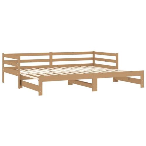 Daybed med udtræk 2x(90x200) cm massivt fyrretræ gyldenbrun