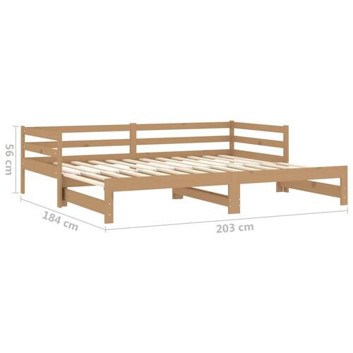 Daybed med udtræk 2x(90x200) cm massivt fyrretræ gyldenbrun