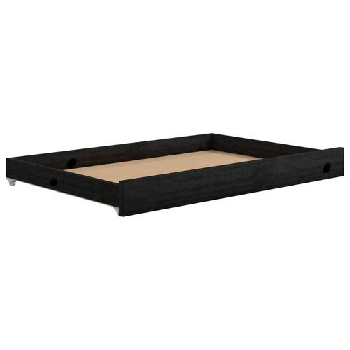 Daybed med udtræk 2x(90x200) cm massivt fyrretræ sort